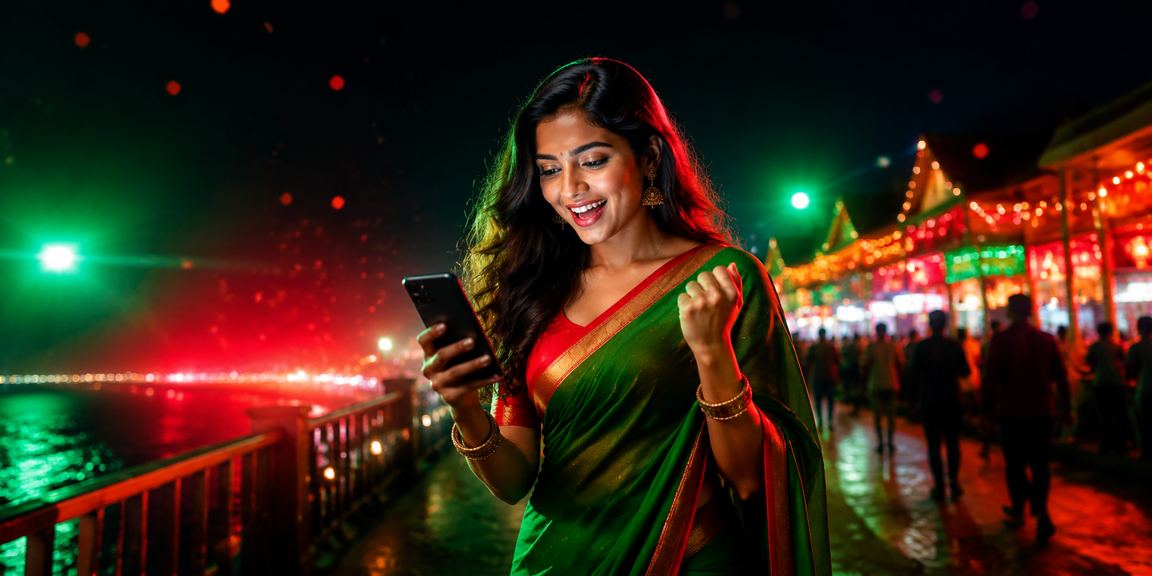 কুমিল্লায় লাল-সবুজ আলোয় ক্যাসিনো বেটিং উপভোগ করছেন একজন খেলোয়াড়